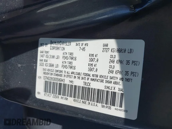 ✅ 2006 Dodge Dakota ST • VIN: 1D7HE22K26S506043 • Lot: 43323167. Wystawiony na IAAI z przebiegiem 257 060 mil. Bezpłatny archiwum sprzedaży aukcyjnych z USA i szczegółowy raport historii pojazdu na DreamBid. Zdjęcie 9.