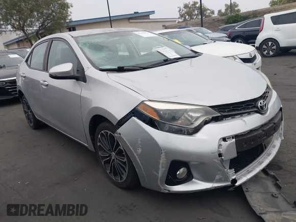 ✅ 2015 Toyota Corolla S Plus • VIN: 5YFBURHE0FP365651 • Lot: 45249472. Listed on IAAI with 97,750 mi. Free auction sales archive from the USA and detailed vehicle history report at DreamBid. Image 1.