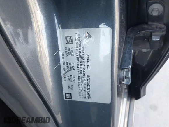 ✅ 2013 Buick Verano Convenience Group • VIN: 1G4PR5SK9D4124584 • Лот: 41490363. Опубліковано раніше на IAAI з пробігом 119 963 миль. Безкоштовний доступ до архіву аукціонних продажів зі США та докладний звіт про історію автомобіля на DreamBid. Зображення 9.