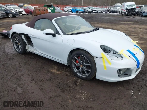 ✅ 2015 Porsche Boxster S • VIN: WP0CB2A8XFS130095 • Lot: 44069937. Listed on IAAI with 34,644 mi. Free auction sales archive from the USA and detailed vehicle history report at DreamBid. Image 1.