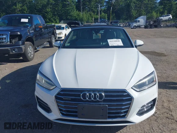 ✅ 2018 Audi A5 Cabriolet Premium Plus • VIN: WAUYNGF54JN000438 • Lot: 42528840. Wystawiony na IAAI z przebiegiem 90 710 mil. Bezpłatny archiwum sprzedaży aukcyjnych z USA i szczegółowy raport historii pojazdu na DreamBid. Zdjęcie 6.
