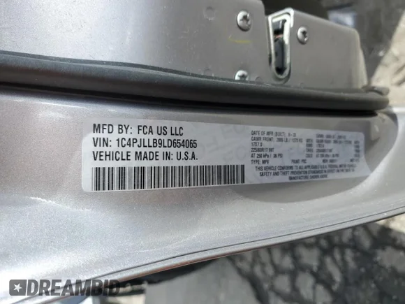 ✅ 2020 Jeep Cherokee Altitude • VIN: 1C4PJLLB9LD654065 • Лот: 45817563. Опубліковано раніше на Copart з пробігом 30 809 миль. Безкоштовний доступ до архіву аукціонних продажів зі США та докладний звіт про історію автомобіля на DreamBid. Зображення 13.