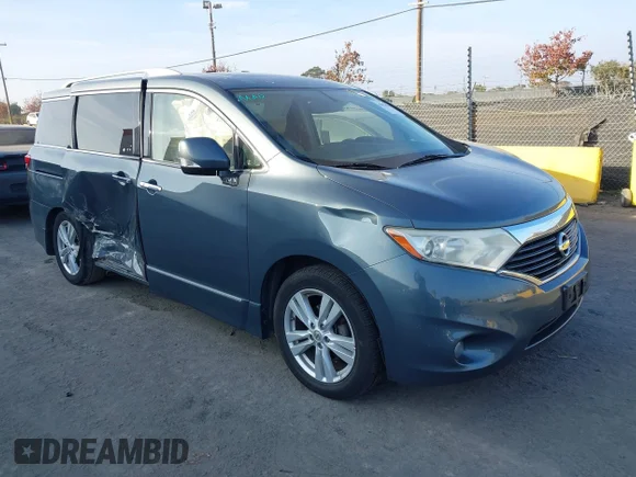 ✅ 2012 Nissan Quest SV • VIN: JN8AE2KP3C9033350 • Lot: 43870038. Listed on IAAI with 122,120 mi. Free auction sales archive from the USA and detailed vehicle history report at DreamBid. Image 1.