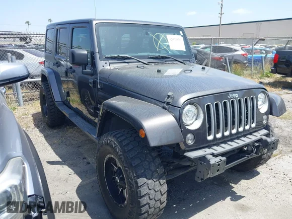 ✅ 2017 Jeep Wrangler Unlimited Sahara • VIN: 1C4BJWEG6HL691494 • Lot: 42074838. Listed on IAAI with 110,931 mi. Free auction sales archive from the USA and detailed vehicle history report at DreamBid. Image 1.