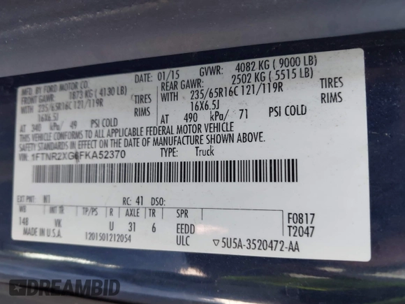 ✅ 2015 Ford Transit Cargo • VIN: 1FTNR2XG6FKA52370 • Лот: 43390949. Опубліковано раніше на IAAI з пробігом 200 363 миль. Безкоштовний доступ до архіву аукціонних продажів зі США та докладний звіт про історію автомобіля на DreamBid. Зображення 9.