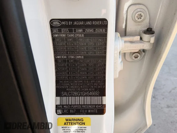 ✅ 2016 Land Rover Discovery Sport HSE Lux • VIN: SALCT2BG1GH546692 • Лот: 44192071. Опубліковано раніше на IAAI з пробігом 84 647 миль. Безкоштовний доступ до архіву аукціонних продажів зі США та докладний звіт про історію автомобіля на DreamBid. Зображення 9.