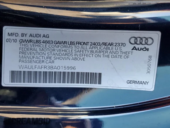 ✅ 2011 Audi A5 Premium Plus • VIN: WAULFAFR3BA015996 • Lot: 47368605. Wystawiony na Copart z przebiegiem Nie podano. Bezpłatny archiwum sprzedaży aukcyjnych z USA i szczegółowy raport historii pojazdu na DreamBid. Zdjęcie 15.