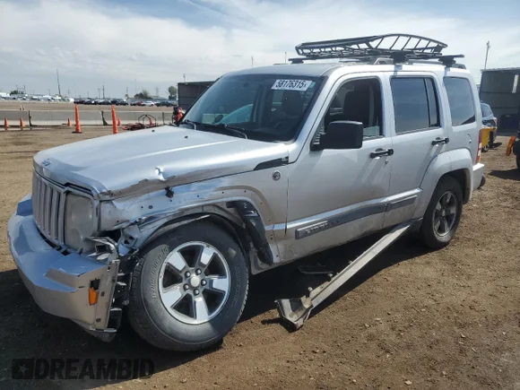 ✅ 2008 Jeep Liberty Sport • VIN: 1J8GN28KX8W255029 • Lot: 58176315. Listed on Copart with 148,573 mi. Free auction sales archive from the USA and detailed vehicle history report at DreamBid. Image 1.