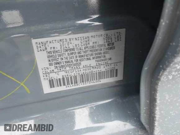 ✅ 2025 Nissan Sentra SV • VIN: 3N1AB8CV5SY246526 • Lot: 43960073. Wystawiony na IAAI z przebiegiem 6 615 mil. Bezpłatny archiwum sprzedaży aukcyjnych z USA i szczegółowy raport historii pojazdu na DreamBid. Zdjęcie 9.
