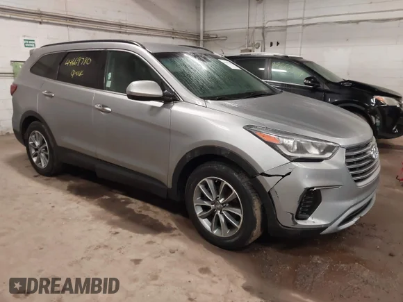 ✅ 2019 Hyundai Santa Fe SE • VIN: KM8SMDHF6KU308052 • Lot: 44669780. Listed on IAAI with 94,300 mi. Free auction sales archive from the USA and detailed vehicle history report at DreamBid. Image 1.