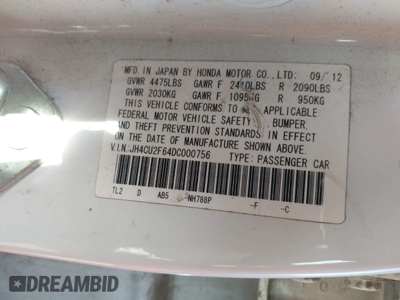 ✅ 2013 Acura TSX Technology • VIN: JH4CU2F64DC000756 • Lot: 44909324. Wystawiony na IAAI z przebiegiem 170 558 mil. Bezpłatny archiwum sprzedaży aukcyjnych z USA i szczegółowy raport historii pojazdu na DreamBid. Zdjęcie 9.