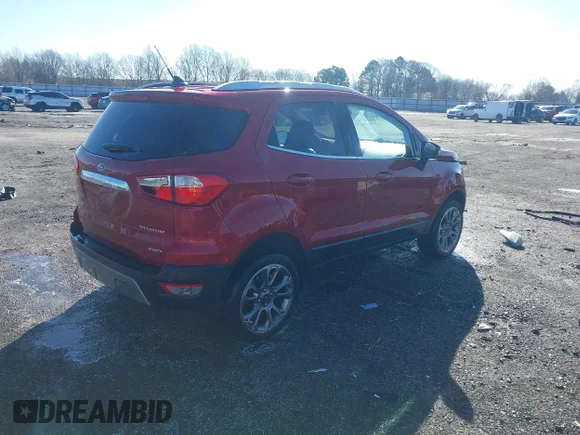 ✅ 2018 Ford EcoSport Titanium • VIN: MAJ6P1WL9JC194580 • Lot: 41599331. Wystawiony na IAAI z przebiegiem 64 882 mil. Bezpłatny archiwum sprzedaży aukcyjnych z USA i szczegółowy raport historii pojazdu na DreamBid. Zdjęcie 4.