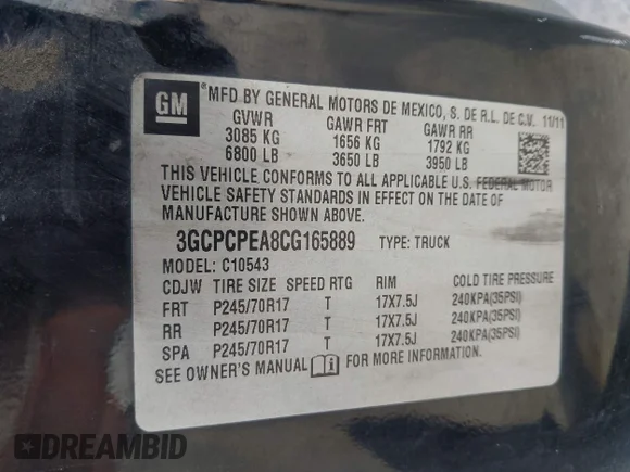 ✅ 2012 Chevrolet Silverado 1500 Work Truck • VIN: 3GCPCPEA8CG165889 • Лот: 42481921. Опубліковано раніше на IAAI з пробігом 324 157 миль. Безкоштовний доступ до архіву аукціонних продажів зі США та докладний звіт про історію автомобіля на DreamBid. Зображення 9.