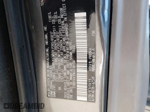 ✅ 2006 Toyota Tundra SR5 • VIN: 5TBDT44196S518156 • Lot: 44589061. Wystawiony na IAAI z przebiegiem 142 034 mil. Bezpłatny archiwum sprzedaży aukcyjnych z USA i szczegółowy raport historii pojazdu na DreamBid. Zdjęcie 9.