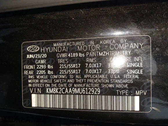 ✅ 2021 Hyundai Kona SEL • VIN: KM8K2CAA9MU612929 • Lot: 43763267. Wystawiony na IAAI z przebiegiem 72 741 mil. Bezpłatny archiwum sprzedaży aukcyjnych z USA i szczegółowy raport historii pojazdu na DreamBid. Zdjęcie 9.
