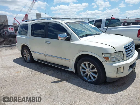 ✅ 2008 Infiniti QX56 • VIN: 5N3AA08D08N907230 • Lot: 42459132. Listed on IAAI with Not provided. Free auction sales archive from the USA and detailed vehicle history report at DreamBid. Image 1.
