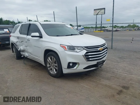 ✅ 2019 Chevrolet Traverse High Country • VIN: 1GNEVJKW2KJ165891 • Lot: 44862124. Wystawiony na IAAI z przebiegiem 154 228 mil. Bezpłatny archiwum sprzedaży aukcyjnych z USA i szczegółowy raport historii pojazdu na DreamBid. Zdjęcie 1.