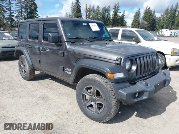 ✅ 2019 Jeep Wrangler Unlimited Sport Altitude • VIN: 1C4HJXDG6KW538685 • Лот: 41820211. Опубликован ранее на IAAI с пробегом 116 493 миль. Бесплатный доступ к архиву аукционных продаж из США и подробный отчёт об истории автомобиля на DreamBid. Изображение 1.