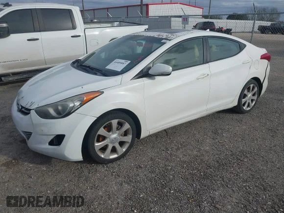 ✅ 2012 Hyundai Elantra Limited • VIN: 5NPDH4AE3CH090831 • Lot: 44485087. Listed on IAAI with Not provided. Free auction sales archive from the USA and detailed vehicle history report at DreamBid. Image 2.