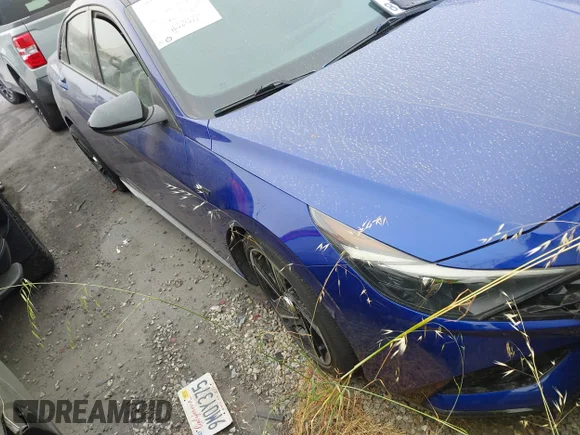 ✅ 2021 Hyundai Elantra N Line • VIN: KMHLR4AF7MU190127 • Lot: 44842343. Listed on IAAI with 12,871 mi. Free auction sales archive from the USA and detailed vehicle history report at DreamBid. Image 1.