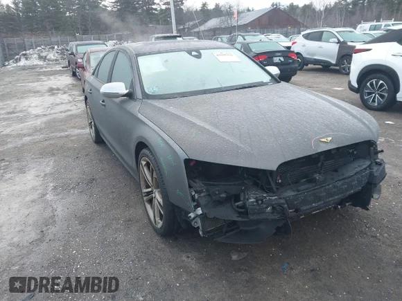 ✅ 2013 Audi S8 • VIN: WAUD2AFD3DN010491 • Lot: 43999394. Listed on IAAI with 158,640 mi. Free auction sales archive from the USA and detailed vehicle history report at DreamBid. Image 1.