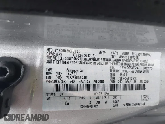 ✅ 2014 Ford Focus SE • VIN: 1FADP3F24EL282775 • Lot: 44844813. Wystawiony na IAAI z przebiegiem 115 567 mil. Bezpłatny archiwum sprzedaży aukcyjnych z USA i szczegółowy raport historii pojazdu na DreamBid. Zdjęcie 9.