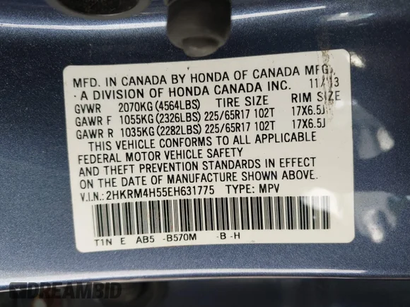 ✅ 2014 Honda CR-V EX • VIN: 2HKRM4H55EH631775 • Lot: 43762275. Wystawiony na IAAI z przebiegiem 75 082 mil. Bezpłatny archiwum sprzedaży aukcyjnych z USA i szczegółowy raport historii pojazdu na DreamBid. Zdjęcie 9.