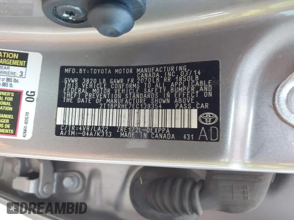 ✅ 2014 Toyota Corolla LE Eco Plus • VIN: 2T1BPRHE7EC139354 • Лот: 44710372. Опубліковано раніше на IAAI з пробігом 166 739 миль. Безкоштовний доступ до архіву аукціонних продажів зі США та докладний звіт про історію автомобіля на DreamBid. Зображення 9.