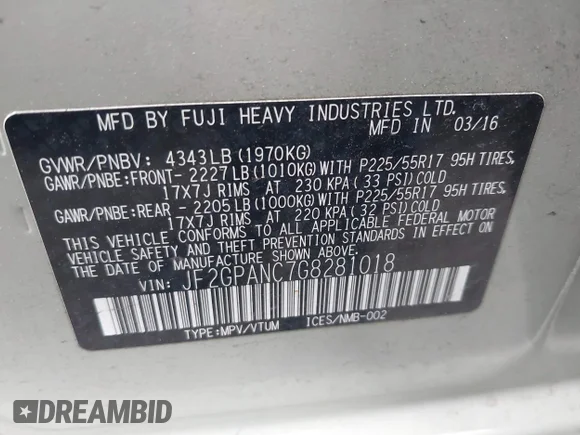 ✅ 2016 Subaru Crosstrek Limited • VIN: JF2GPANC7G8281018 • Lot: 44710608. Wystawiony na IAAI z przebiegiem Nie podano. Bezpłatny archiwum sprzedaży aukcyjnych z USA i szczegółowy raport historii pojazdu na DreamBid. Zdjęcie 9.