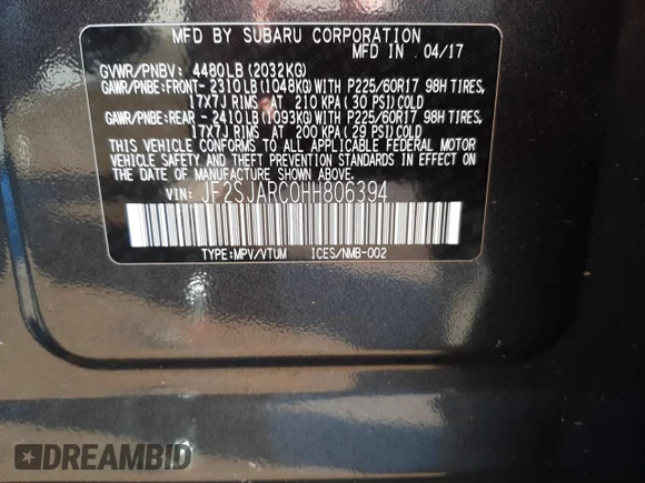 ✅ 2017 Subaru Forester Limited • VIN: JF2SJARC0HH806394 • Лот: 63689212. Опубликован ранее на Copart с пробегом 101 227 миль. Бесплатный доступ к архиву аукционных продаж из США и подробный отчёт об истории автомобиля на DreamBid. Изображение 10.