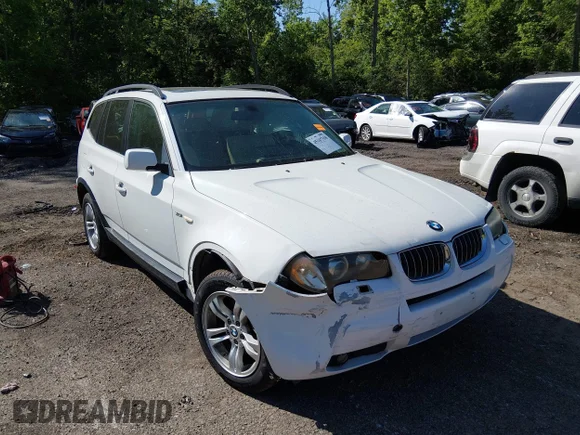 ✅ 2006 BMW X3 3.0i • VIN: WBXPA93496WG90857 • Лот: 45167318. Опубліковано раніше на IAAI з пробігом 90 172 миль. Безкоштовний доступ до архіву аукціонних продажів зі США та докладний звіт про історію автомобіля на DreamBid. Зображення 1.