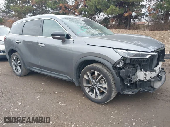 ✅ 2022 Infiniti QX60 Luxe • VIN: 5N1DL1FS0NC341472 • Lot: 44098105. Listed on IAAI with 52,867 mi. Free auction sales archive from the USA and detailed vehicle history report at DreamBid. Image 1.