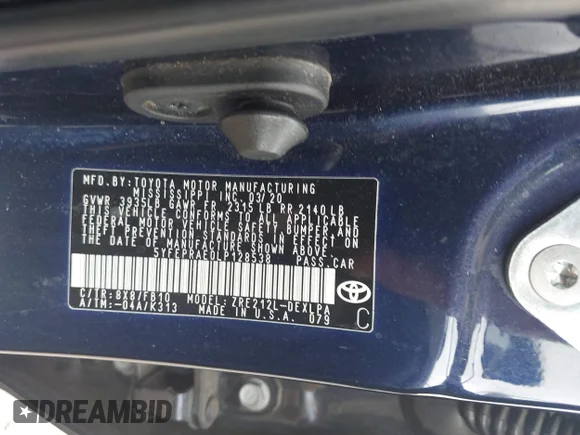 ✅ 2020 Toyota Corolla LE • VIN: 5YFEPRAE0LP128538 • Лот: 44963299. Опубликован ранее на IAAI с пробегом 78 076 миль. Бесплатный доступ к архиву аукционных продаж из США и подробный отчёт об истории автомобиля на DreamBid. Изображение 9.