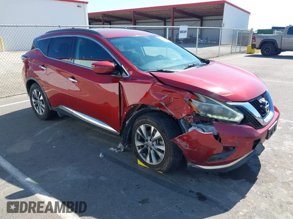 ✅ 2018 Nissan Murano SL • VIN: 5N1AZ2MH3JN127511 • Lot: 45049453. Wystawiony na IAAI z przebiegiem 144 502 mil. Bezpłatny archiwum sprzedaży aukcyjnych z USA i szczegółowy raport historii pojazdu na DreamBid. Zdjęcie 1.