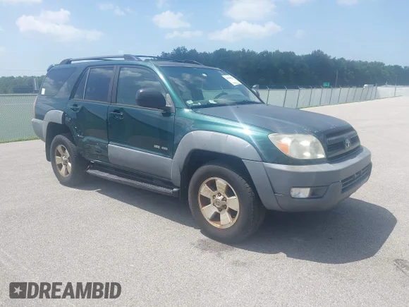 ✅ 2003 Toyota 4Runner SR5 • VIN: JTEBU14R030012094 • Lot: 45509478. Listed on IAAI with 288,584 mi. Free auction sales archive from the USA and detailed vehicle history report at DreamBid. Image 1.