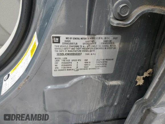 ✅ 2008 Saturn VUE XE • VIN: 3GSDL43NX8S506337 • Лот: 80419884. Опубліковано раніше на Copart з пробігом 192 019 миль. Безкоштовний доступ до архіву аукціонних продажів зі США та докладний звіт про історію автомобіля на DreamBid. Зображення 14.