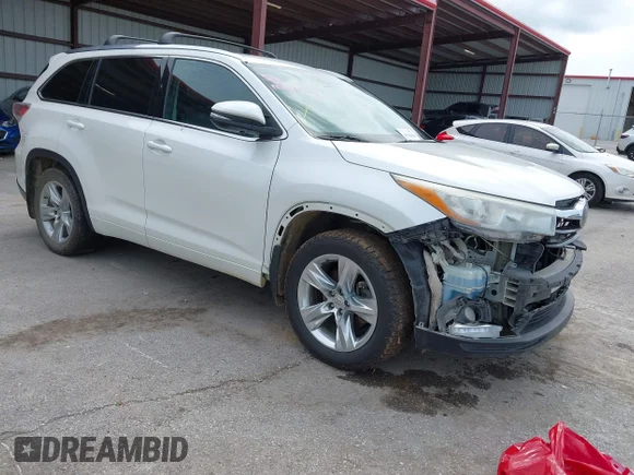 ✅ 2015 Toyota Highlander Limited Platinum • VIN: 5TDDKRFH7FS194125 • Lot: 45305661. Listed on IAAI with 199,249 mi. Free auction sales archive from the USA and detailed vehicle history report at DreamBid. Image 1.
