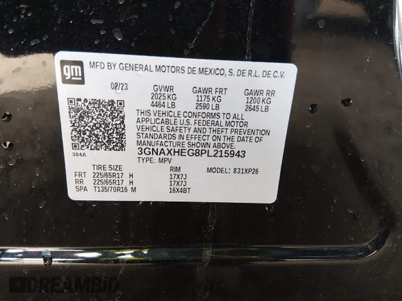 ✅ 2023 Chevrolet Equinox LS • VIN: 3GNAXHEG8PL215943 • Лот: 45355994. Опубліковано раніше на IAAI з пробігом 29 547 миль. Безкоштовний доступ до архіву аукціонних продажів зі США та докладний звіт про історію автомобіля на DreamBid. Зображення 9.