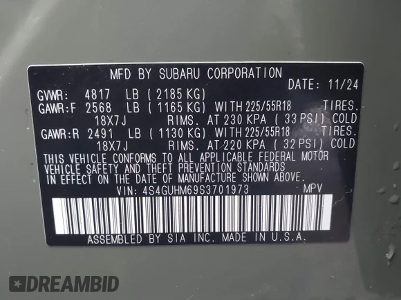 ✅ 2025 Subaru Crosstrek Limited • VIN: 4S4GUHM69S3701973 • Lot: 43966344. Wystawiony na IAAI z przebiegiem 13 382 mil. Bezpłatny archiwum sprzedaży aukcyjnych z USA i szczegółowy raport historii pojazdu na DreamBid. Zdjęcie 9.