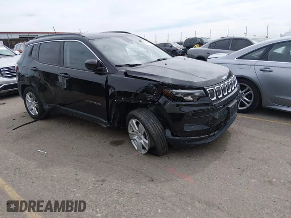 ✅ 2022 Jeep Compass Latitude • VIN: 3C4NJDBB1NT121669 • Lot: 45116958. Listed on IAAI with 48,262 mi. Free auction sales archive from the USA and detailed vehicle history report at DreamBid. Image 1.