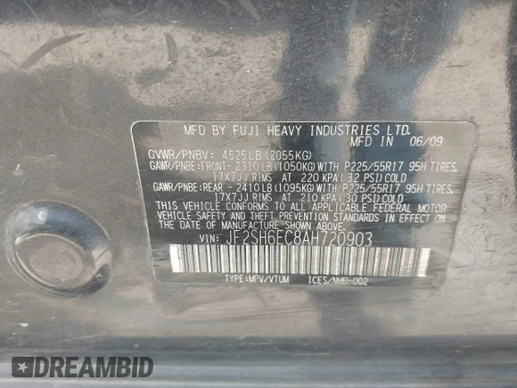✅ 2010 Subaru Forester XT Premium • VIN: JF2SH6EC8AH720903 • Лот: 43385521. Опубліковано раніше на IAAI з пробігом 191 014 миль. Безкоштовний доступ до архіву аукціонних продажів зі США та докладний звіт про історію автомобіля на DreamBid. Зображення 9.