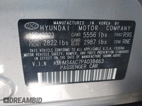 ✅ 2023 Hyundai Ioniq 6 SEL • VIN: KMHM34AC7PA038463 • Lot: 43021280. Wystawiony na IAAI z przebiegiem 22 082 mil. Bezpłatny archiwum sprzedaży aukcyjnych z USA i szczegółowy raport historii pojazdu na DreamBid. Zdjęcie 9.