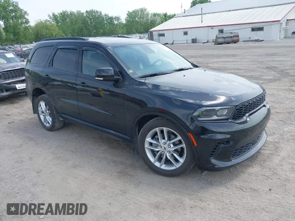 ✅ 2024 Dodge Durango GT Plus • VIN: 1C4RDJDG9RC199828 • Lot: 42279898. Listed on IAAI with 5,371 mi. Free auction sales archive from the USA and detailed vehicle history report at DreamBid. Image 1.