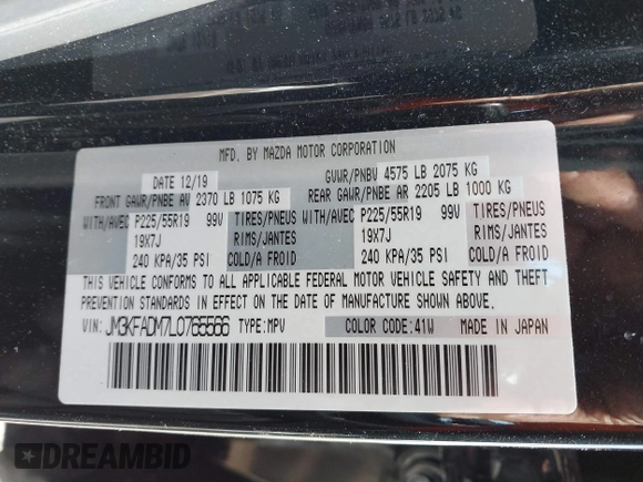 ✅ 2020 Mazda CX-5 Grand Touring • VIN: JM3KFADM7L0765566 • Lot: 44437247. Wystawiony na IAAI z przebiegiem 79 430 mil. Bezpłatny archiwum sprzedaży aukcyjnych z USA i szczegółowy raport historii pojazdu na DreamBid. Zdjęcie 9.