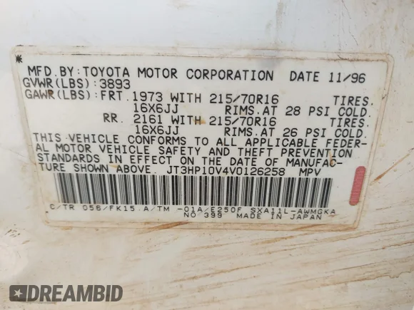 ✅ 1997 Toyota RAV4 • VIN: JT3HP10V4V0126258 • Lot: 45215032. Wystawiony na IAAI z przebiegiem 199 667 mil. Bezpłatny archiwum sprzedaży aukcyjnych z USA i szczegółowy raport historii pojazdu na DreamBid. Zdjęcie 9.
