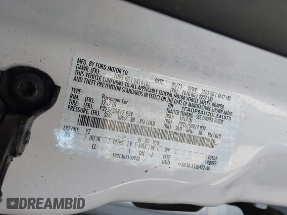 ✅ 2013 Ford C-Max SE • VIN: 1FADP5AU2DL541573 • Лот: 42233822. Опубліковано раніше на IAAI з пробігом 127 650 миль. Безкоштовний доступ до архіву аукціонних продажів зі США та докладний звіт про історію автомобіля на DreamBid. Зображення 9.