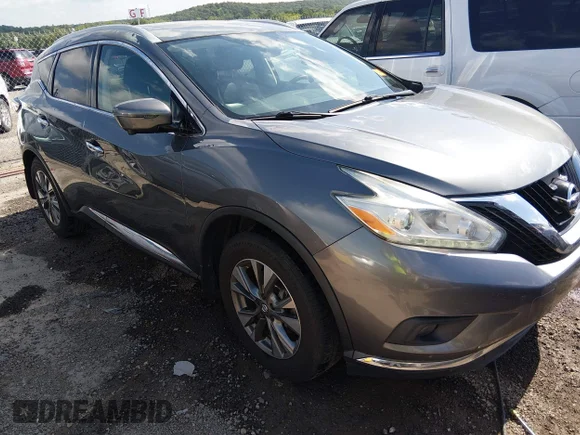 ✅ 2017 Nissan Murano S • VIN: 5N1AZ2MG8HN201801 • Lot: 45400372. Listed on IAAI with 117,975 mi. Free auction sales archive from the USA and detailed vehicle history report at DreamBid. Image 1.