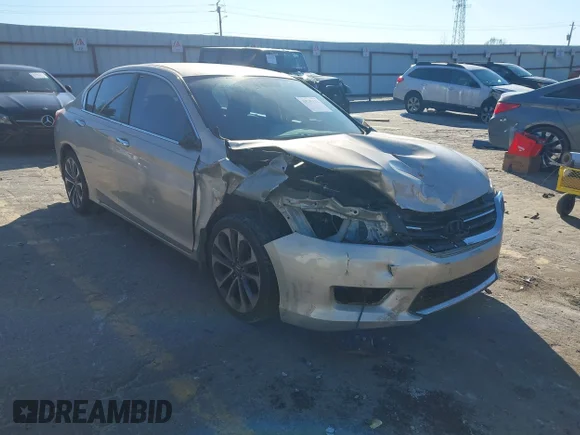 ✅ 2014 Honda Accord Sport • VIN: 1HGCR2F50EA084289 • Lot: 44241111. Listed on IAAI with 216,573 mi. Free auction sales archive from the USA and detailed vehicle history report at DreamBid. Image 1.