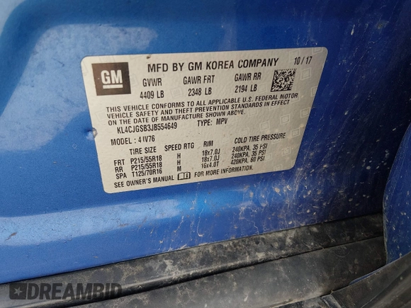 ✅ 2018 Buick Encore Essence • VIN: KL4CJGSB3JB554649 • Лот: 44948188. Опубліковано раніше на IAAI з пробігом 148 098 миль. Безкоштовний доступ до архіву аукціонних продажів зі США та докладний звіт про історію автомобіля на DreamBid. Зображення 9.