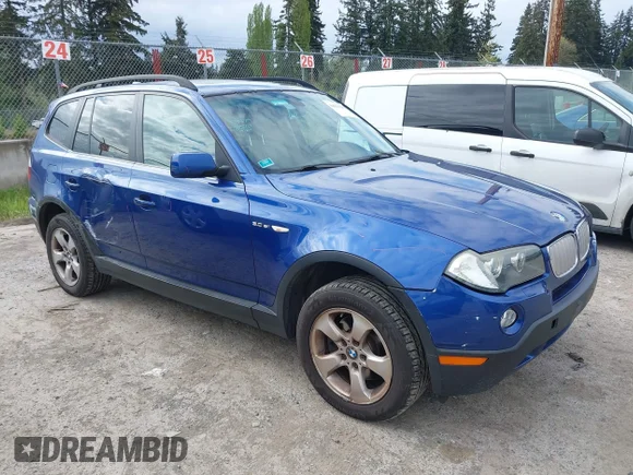 ✅ 2007 BMW X3 3.0si • VIN: WBXPC93497WF04665 • Лот: 44983593. Опубліковано раніше на IAAI з пробігом 108 095 миль. Безкоштовний доступ до архіву аукціонних продажів зі США та докладний звіт про історію автомобіля на DreamBid. Зображення 1.